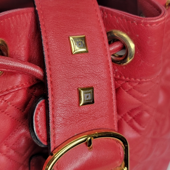 Renoma Paris SOFT Red Leather Bucket Bag P113 - Picture 5 of 10